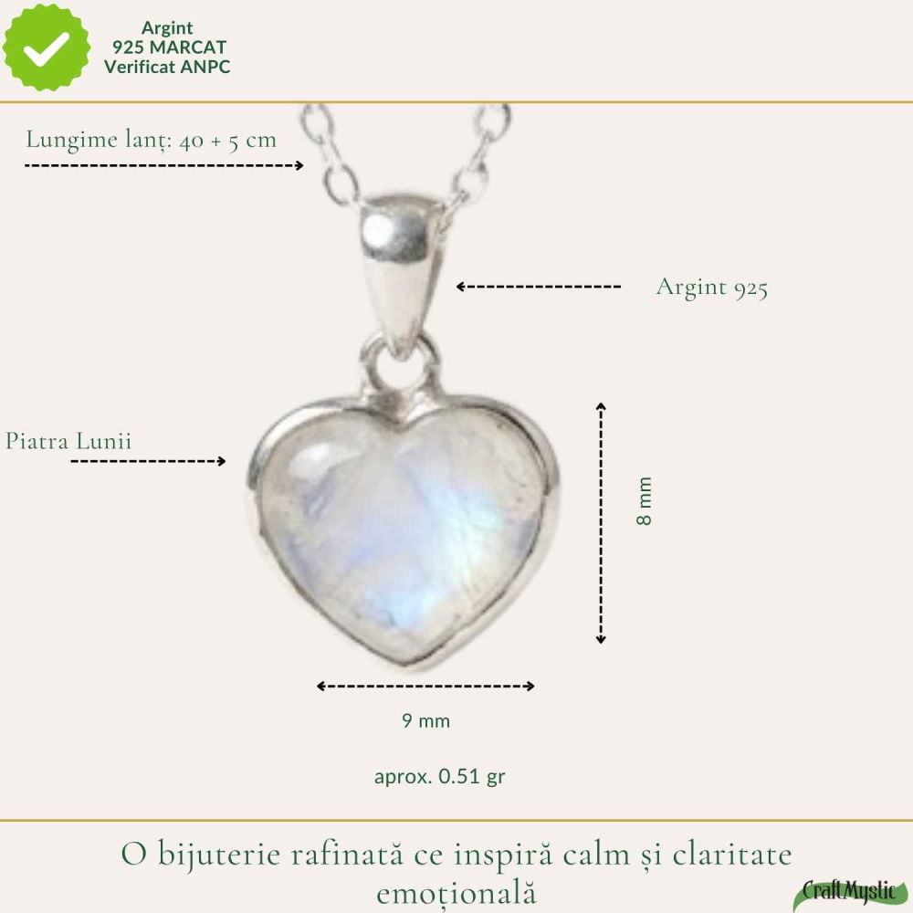 Colier Argint 925 cu Piatra Lunii Inima – Iubire si Echilibru Emotional [4]