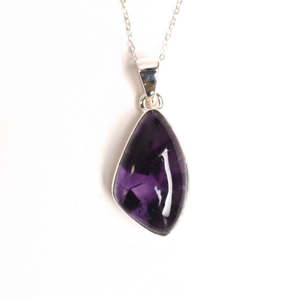 Colier argint 925 cu piatra naturala Atomic Trapiche Amethyst forma marquise – Intuitie si Protectie Spirituala [1]