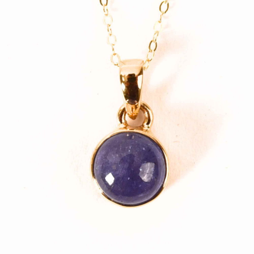 Colier Argint 925 placat cu Aur 18K si Tanzanit Rotund – Claritate si Transformare Interioara [1]
