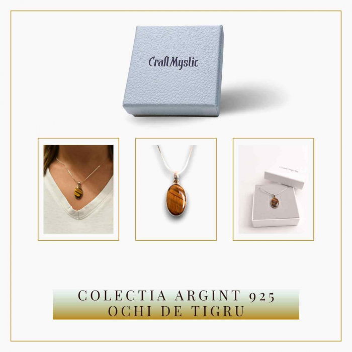 Colier Argint 925 - Ochi de Tigru Natural pentru Incredere [6]
