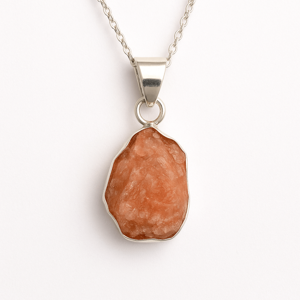 Colier Argint 925 cu Piatra Soarelui Brut - Energie Pozitiva [1]