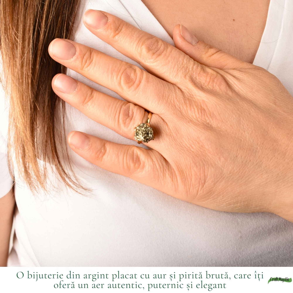 Inel argint 925 cu Pirita bruta – protectie si incredere personala [2]