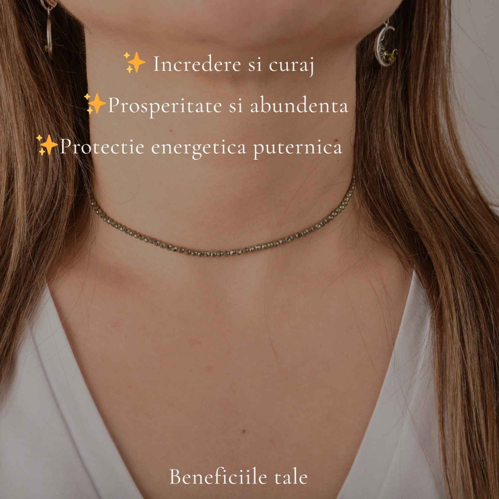 Colier argint 925 cu Pirita margele fatetate – Prosperitate si incredere [3]