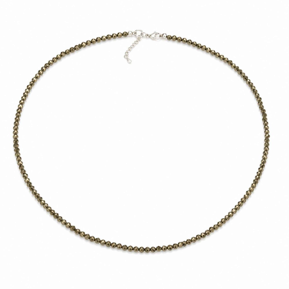 Colier argint 925 cu Pirita margele fatetate – Prosperitate si incredere [1]