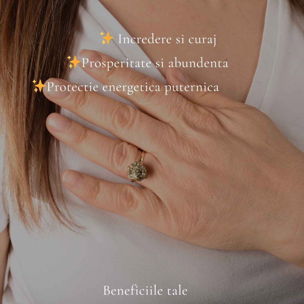 Inel argint 925 cu Pirita bruta – protectie si incredere personala [3]