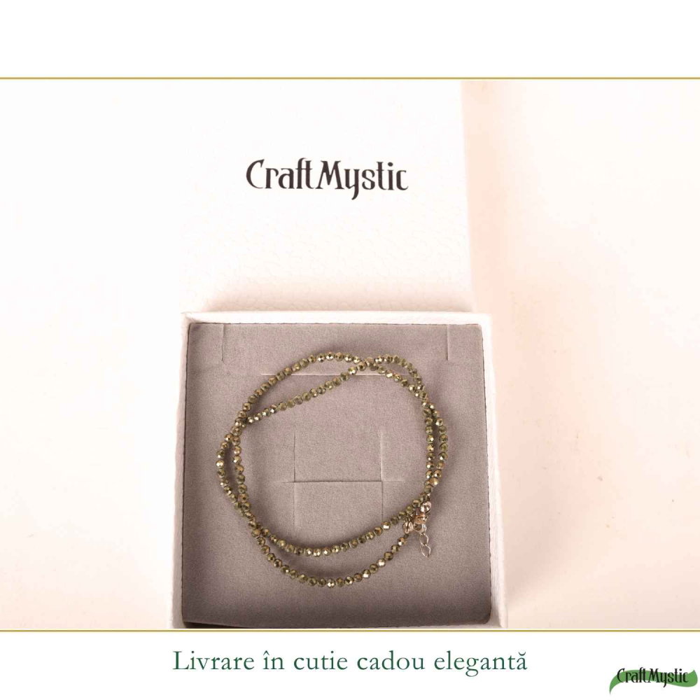 Colier argint 925 cu Pirita margele fatetate – Prosperitate si incredere [6]