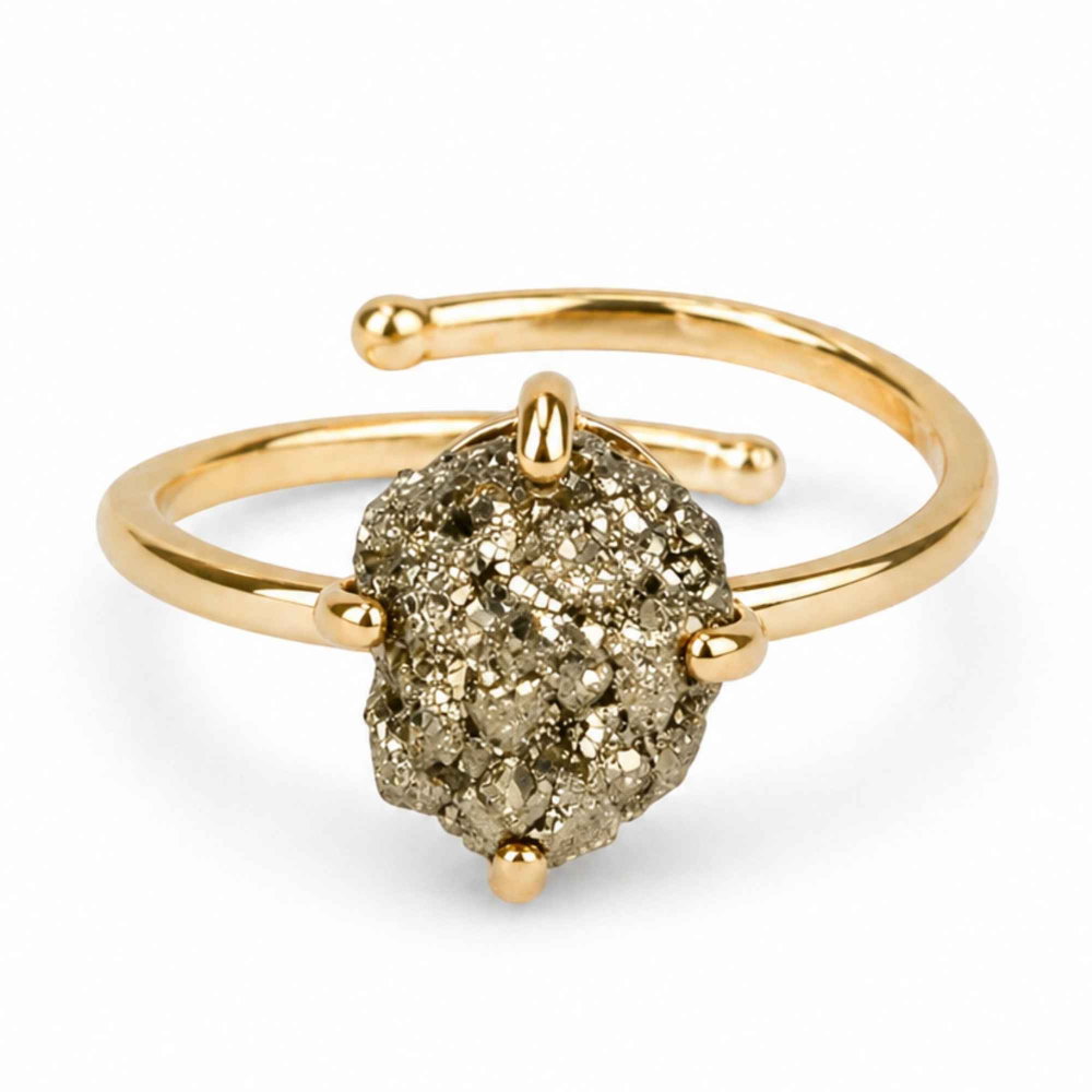 Inel argint 925 cu Pirita bruta – protectie si incredere personala [1]