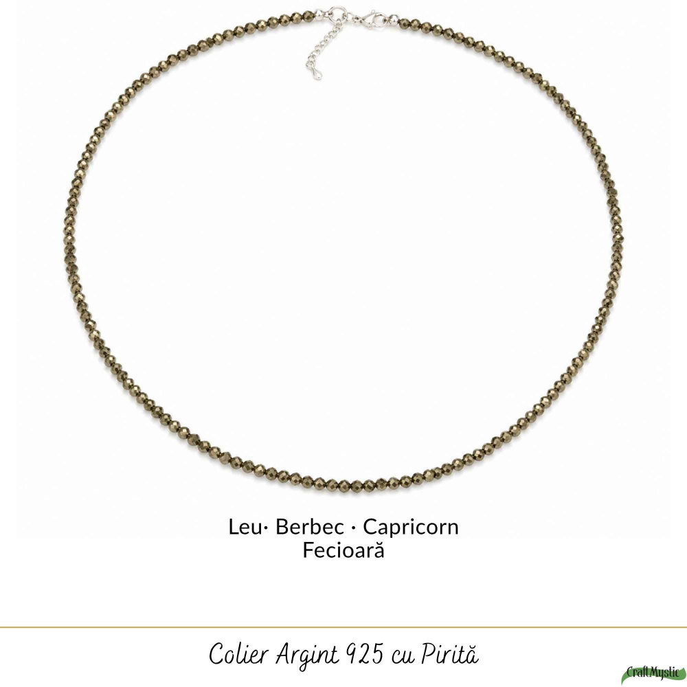 Colier argint 925 cu Pirita margele fatetate – Prosperitate si incredere [5]