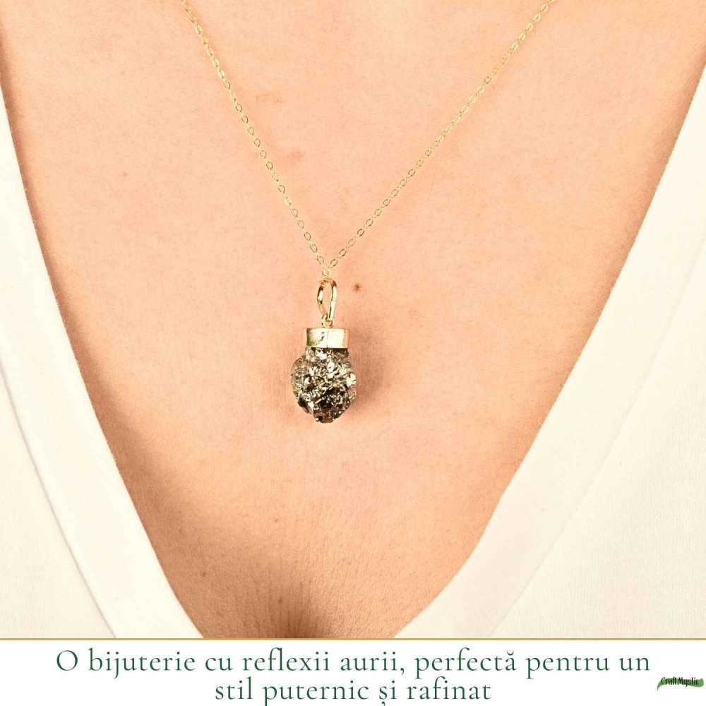 Colier argint 925 cu Pirita neuniform – Prosperitate si incredere [2]