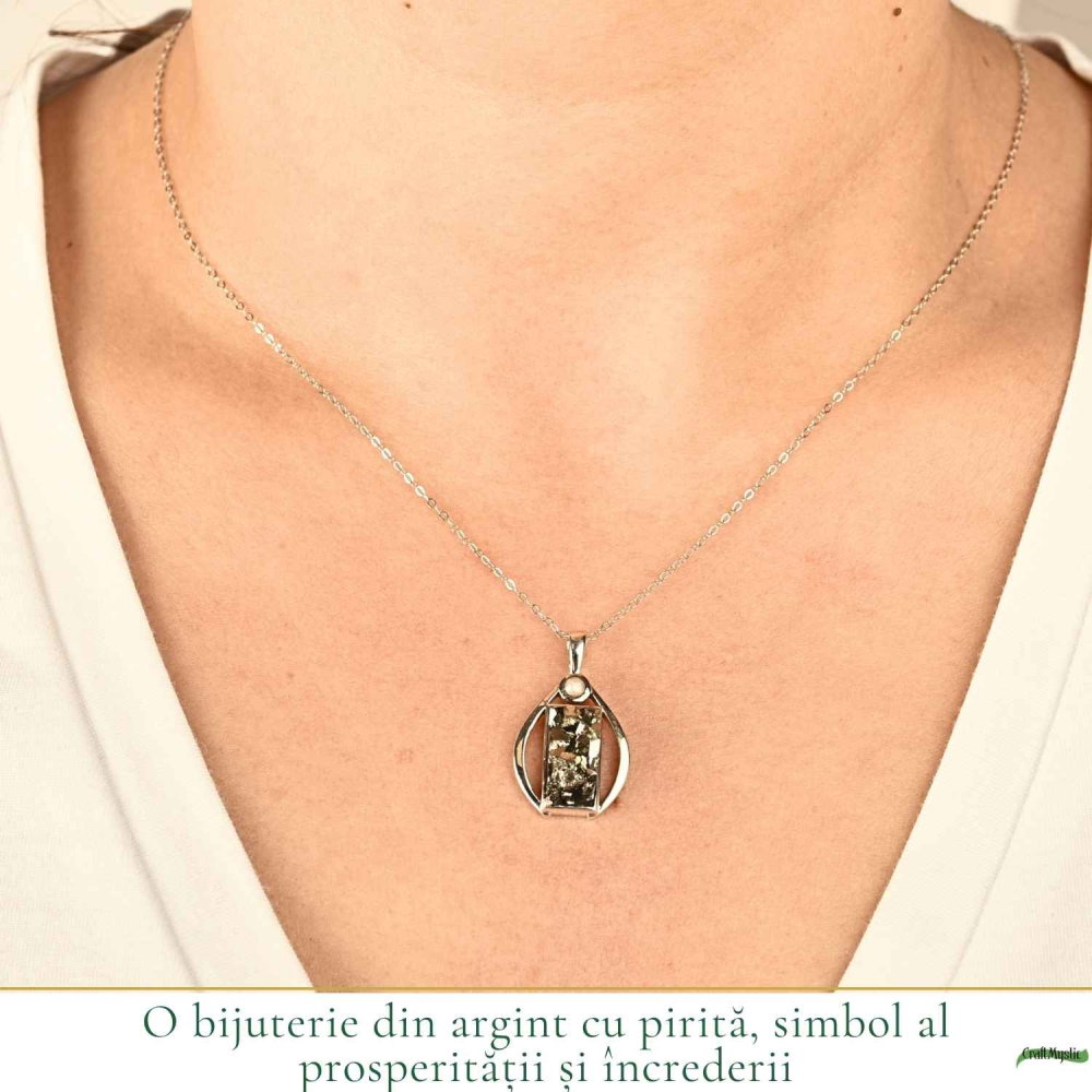 Colier Argint 925 cu Pirita Lacrima – Prosperitate si incredere Personala [2]