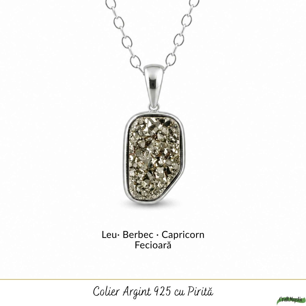 Colier argint 925 cu Pirita neuniform – Prosperitate si protectie energetica [5]
