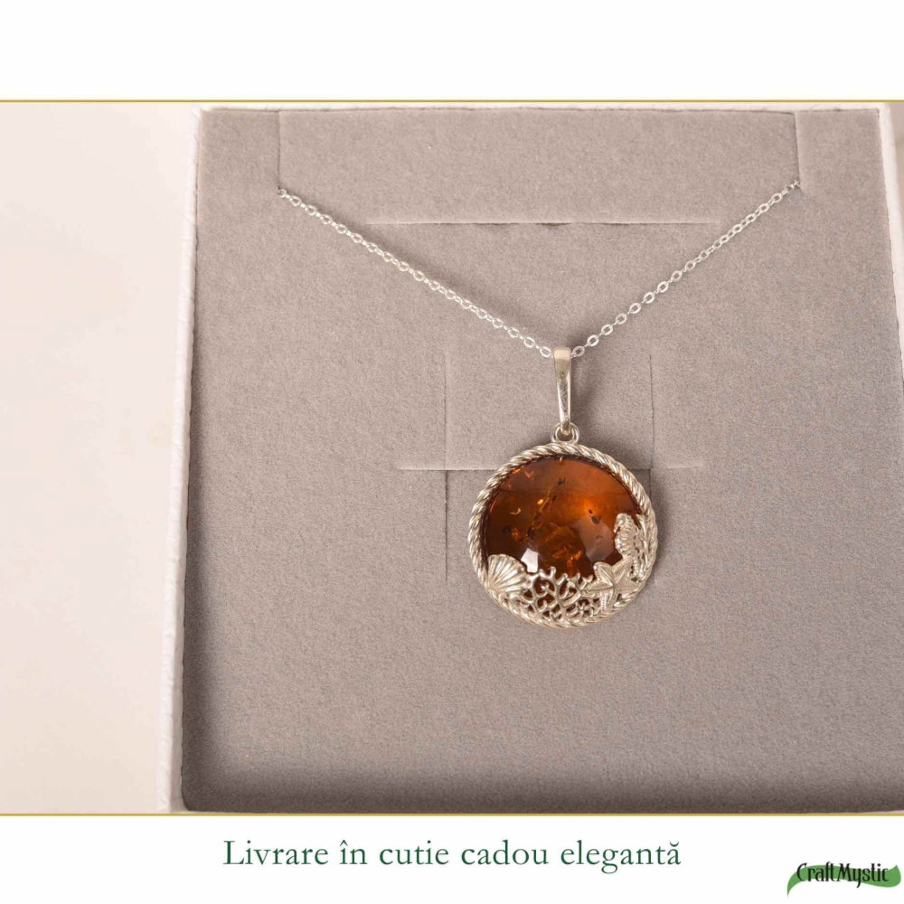 Colier argint 925 rotund cu chihlimbar natural – Energie solara si echilibru [6]