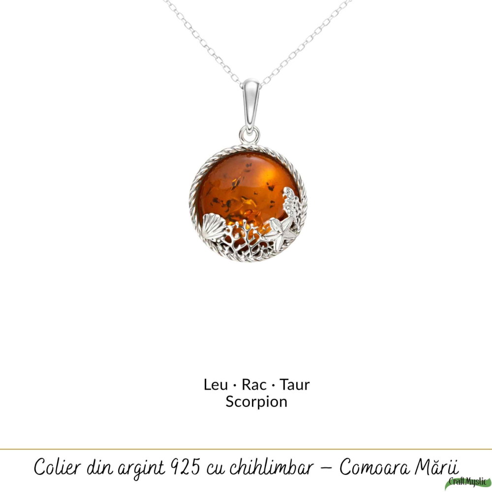 Colier argint 925 rotund cu chihlimbar natural – Energie solara si echilibru [5]