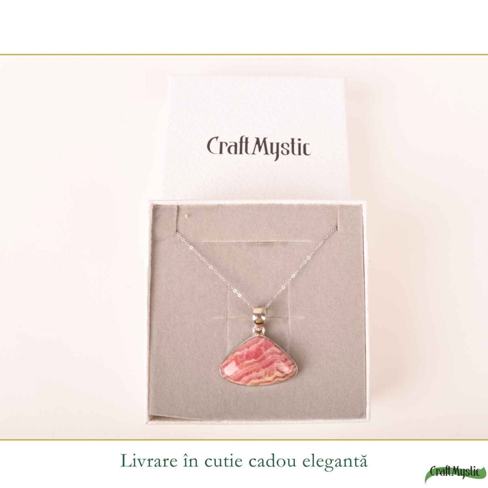 Colier Argint 925 cu Rodocrozit Natural Lacrima – Armonie si Iubire de Sine [6]
