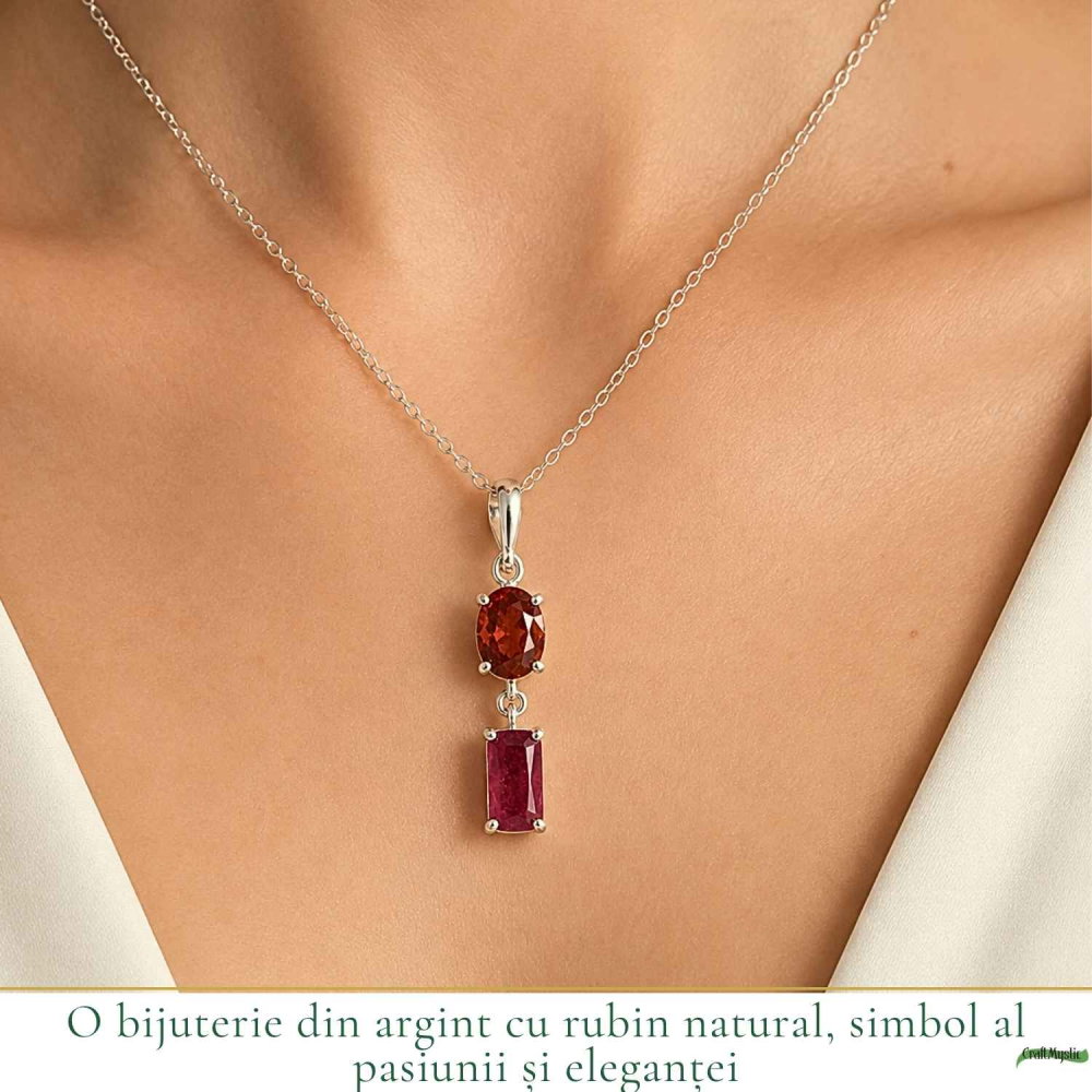 Colier Argint 925 cu Rubin si Turmalina Naturala – Dragoste si Curaj [2]