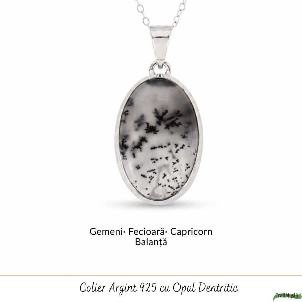 Colier argint 925 cu Opal Dendritic oval – Claritate si echilibru interior [5]