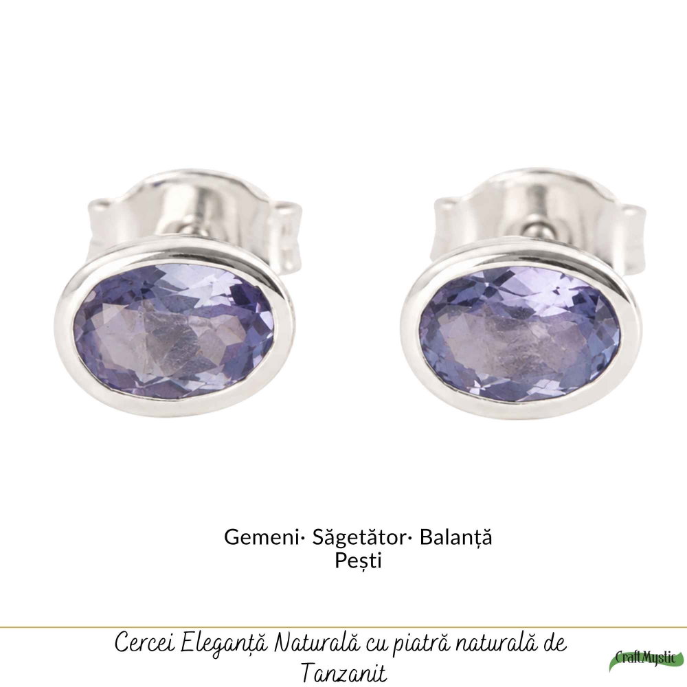 Cercei Argint 925 cu Tanzanit Fațetat Oval – Intuitie si Eleganta Feminina [5]