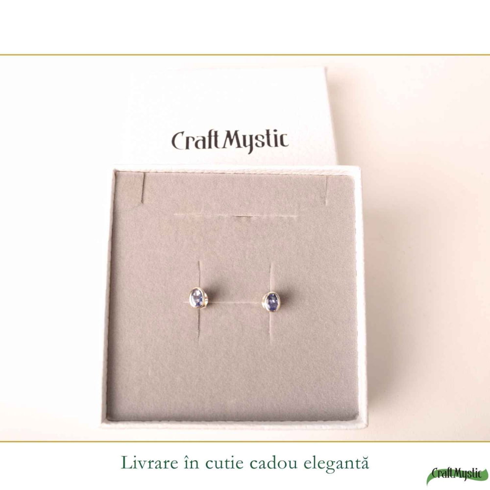 Cercei Argint 925 cu Tanzanit Fațetat Oval – Intuitie si Eleganta Feminina [6]