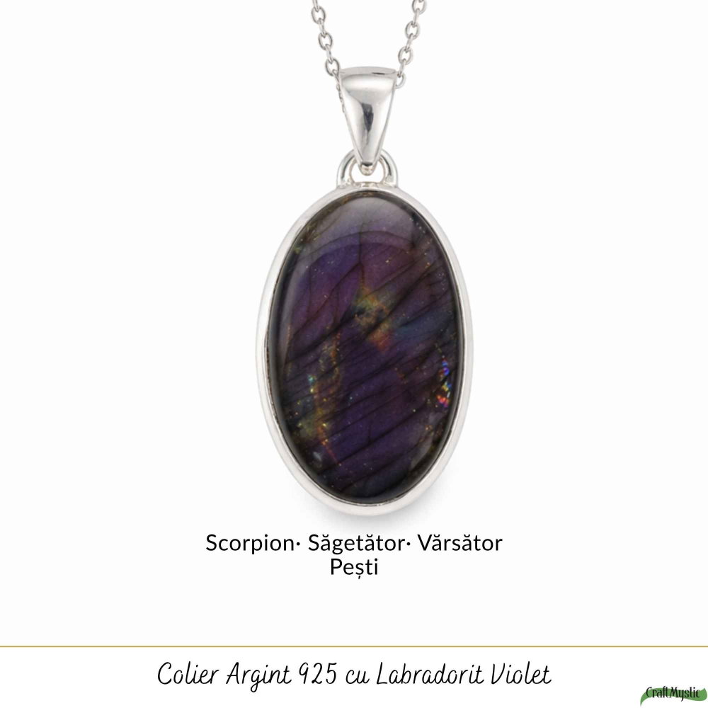 Colier Argint 925 cu Labradorit Violet Oval – Intuitie si Protectie [5]
