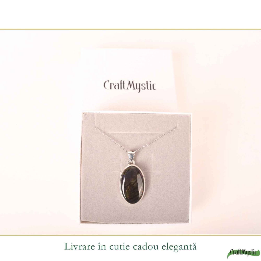Colier Argint 925 cu Labradorit Violet Oval – Intuitie si Protectie [6]
