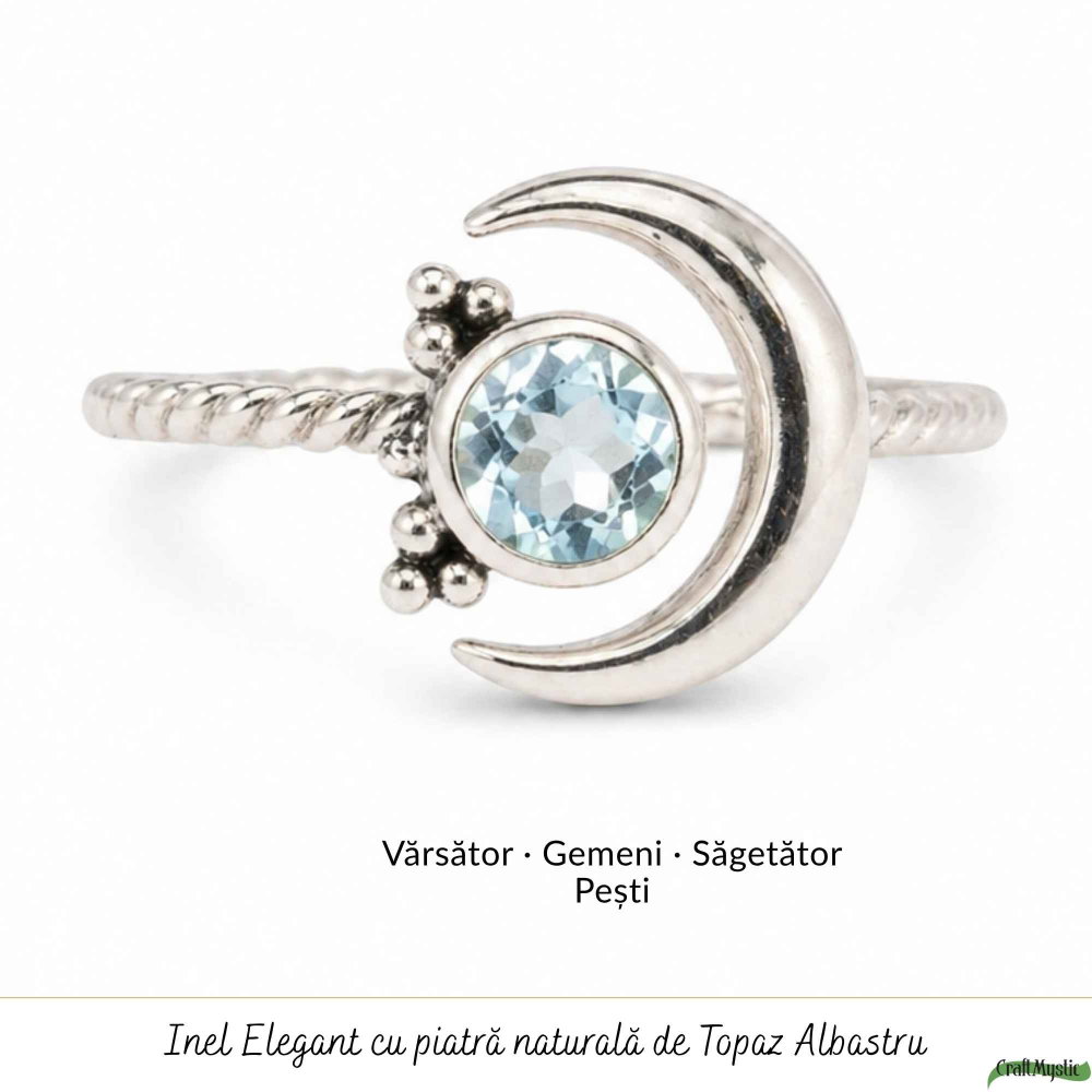 Inel argint 925 cu Topaz Albastru luna si soare – claritate si echilibru interior [4]