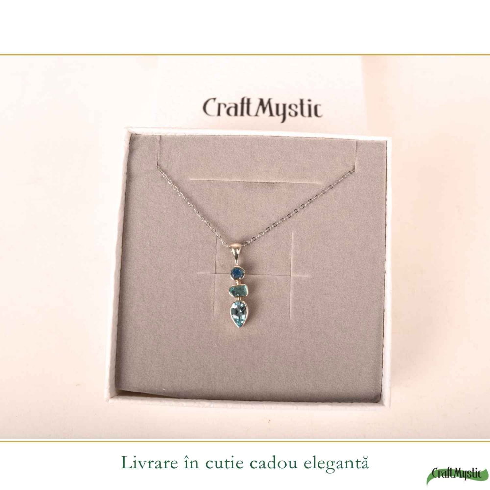 Colier argint 925 cu Topaz Albastru si Apatit – Claritate si comunicare [6]