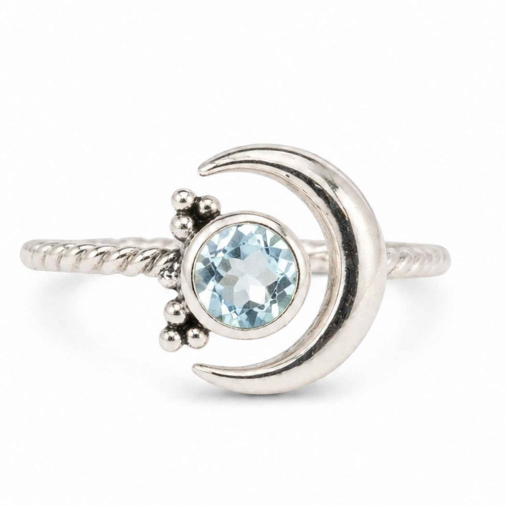 Inel argint 925 cu Topaz Albastru luna si soare – claritate si echilibru interior [1]