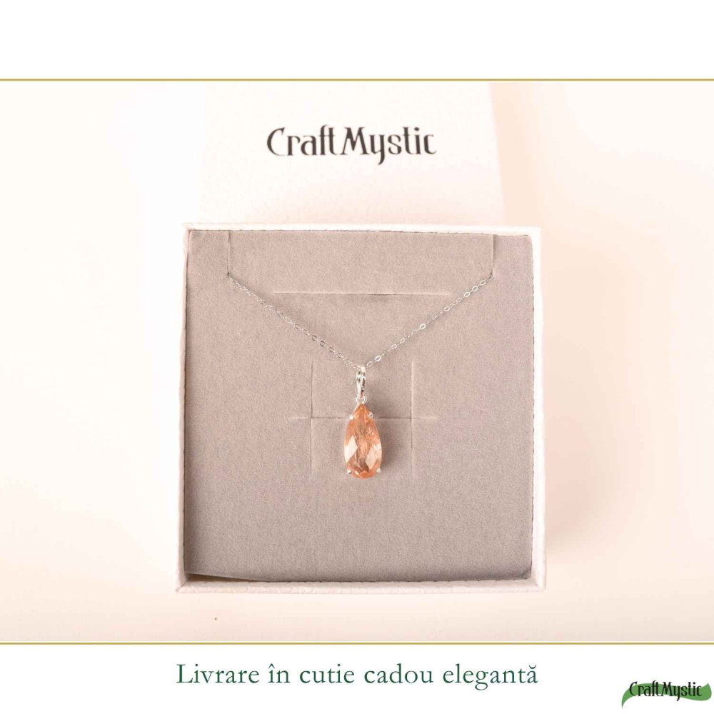 Colier Argint 925 cu Topaz Imperial Lacrima – Abundenta si incredere in Tine [6]