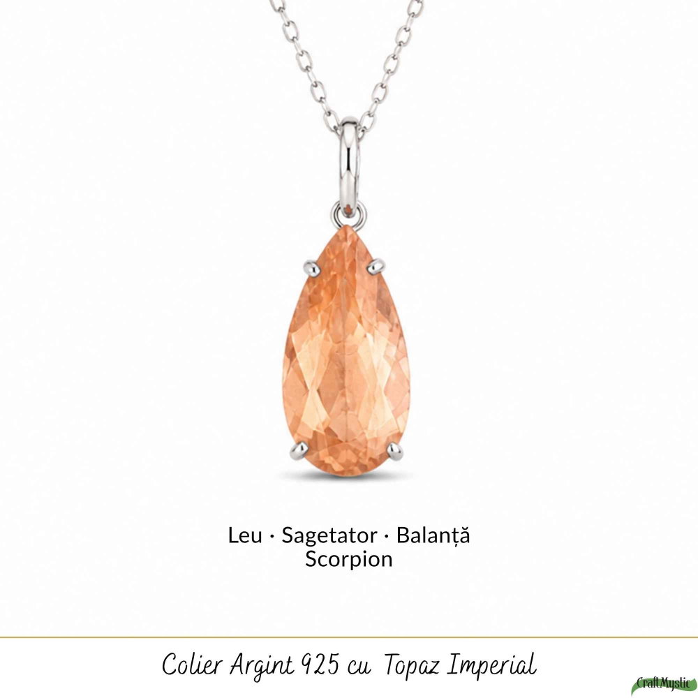 Colier Argint 925 cu Topaz Imperial Lacrima – Abundenta si incredere in Tine [5]