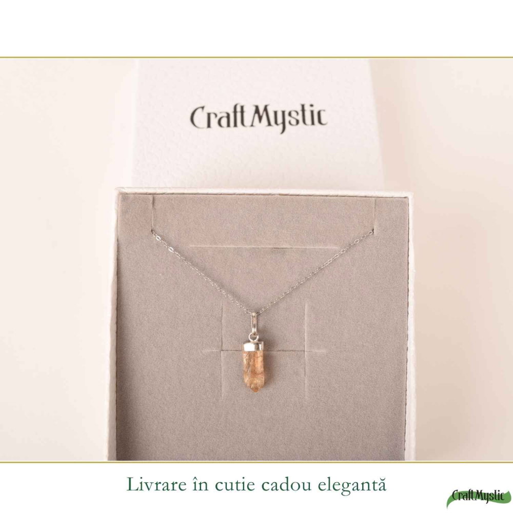 Colier Argint 925 cu Topaz Imperial Varf – Claritate si incredere Interioara [6]