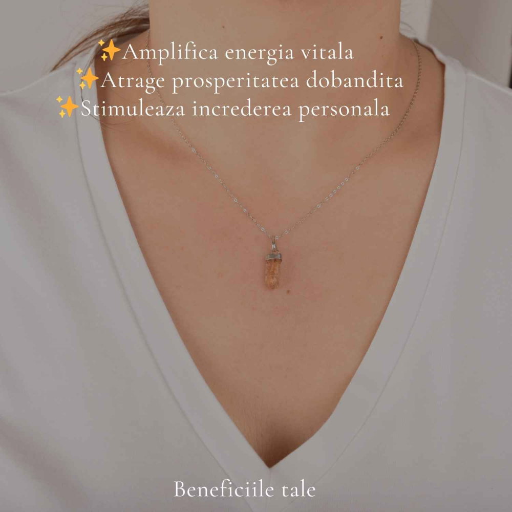 Colier Argint 925 cu Topaz Imperial Varf – Claritate si incredere Interioara [3]