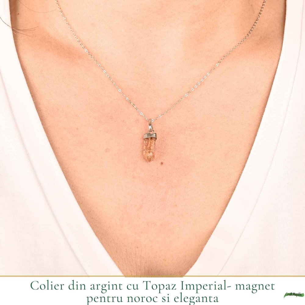 Colier Argint 925 cu Topaz Imperial Varf – Claritate si incredere Interioara [2]
