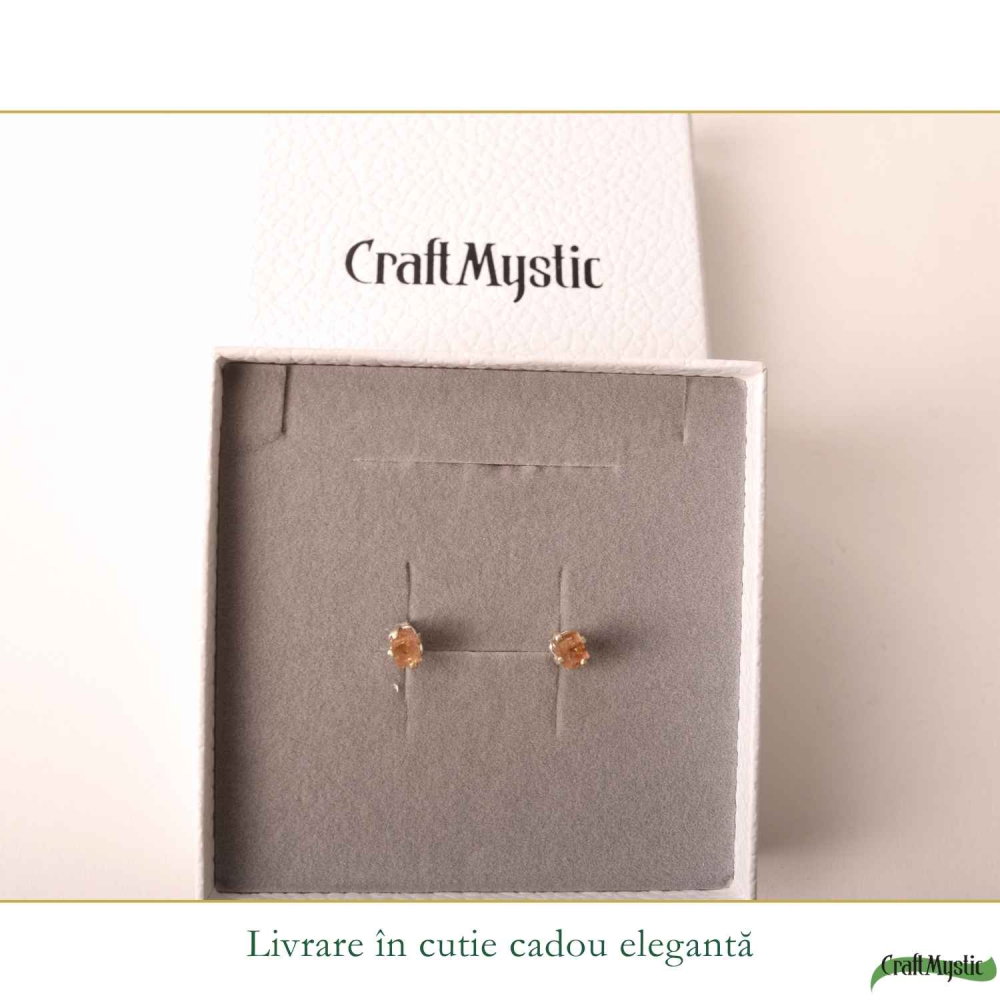 Cercei Argint 925 cu Topaz Imperial Brut – Eleganta Calda si Energie Luminoasa [6]