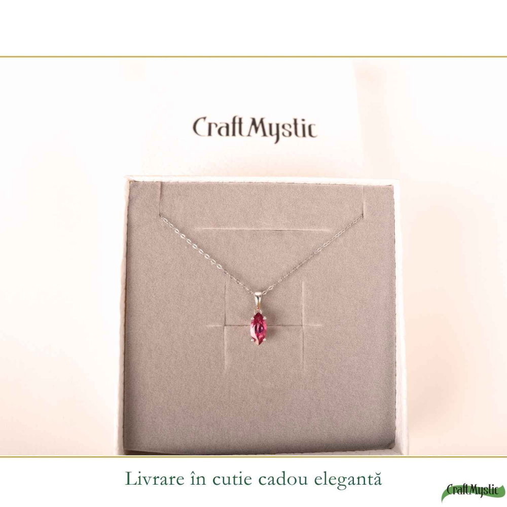 Colier Argint 925 cu Topaz Roz Fatetat – Delicatete si Iubire de Sine [6]