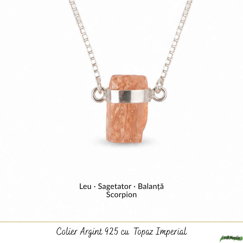 Colier Argint 925 cu Topaz Imperial Brut – Abundenta si incredere in Tine [5]