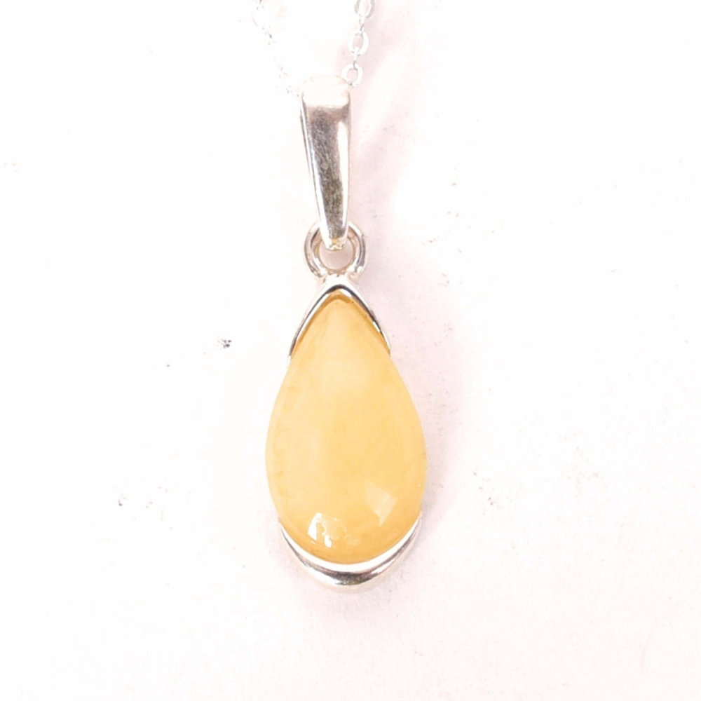 Colier argint 925 cu lacrima si chihlimbar galben – Energie solara si vitalitate [1]