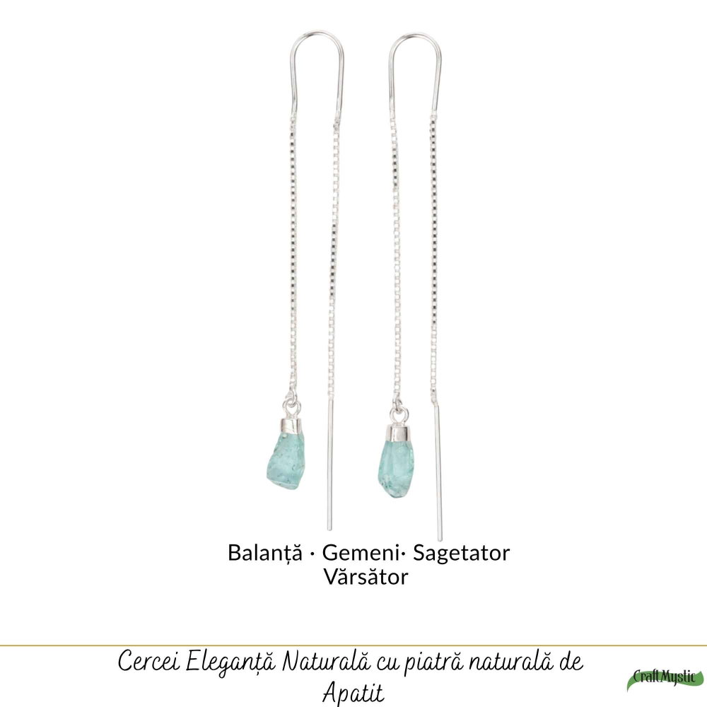 Cercei Lungi Argint 925 cu Apatit Brut Natural – Claritate si Energie Feminina [5]