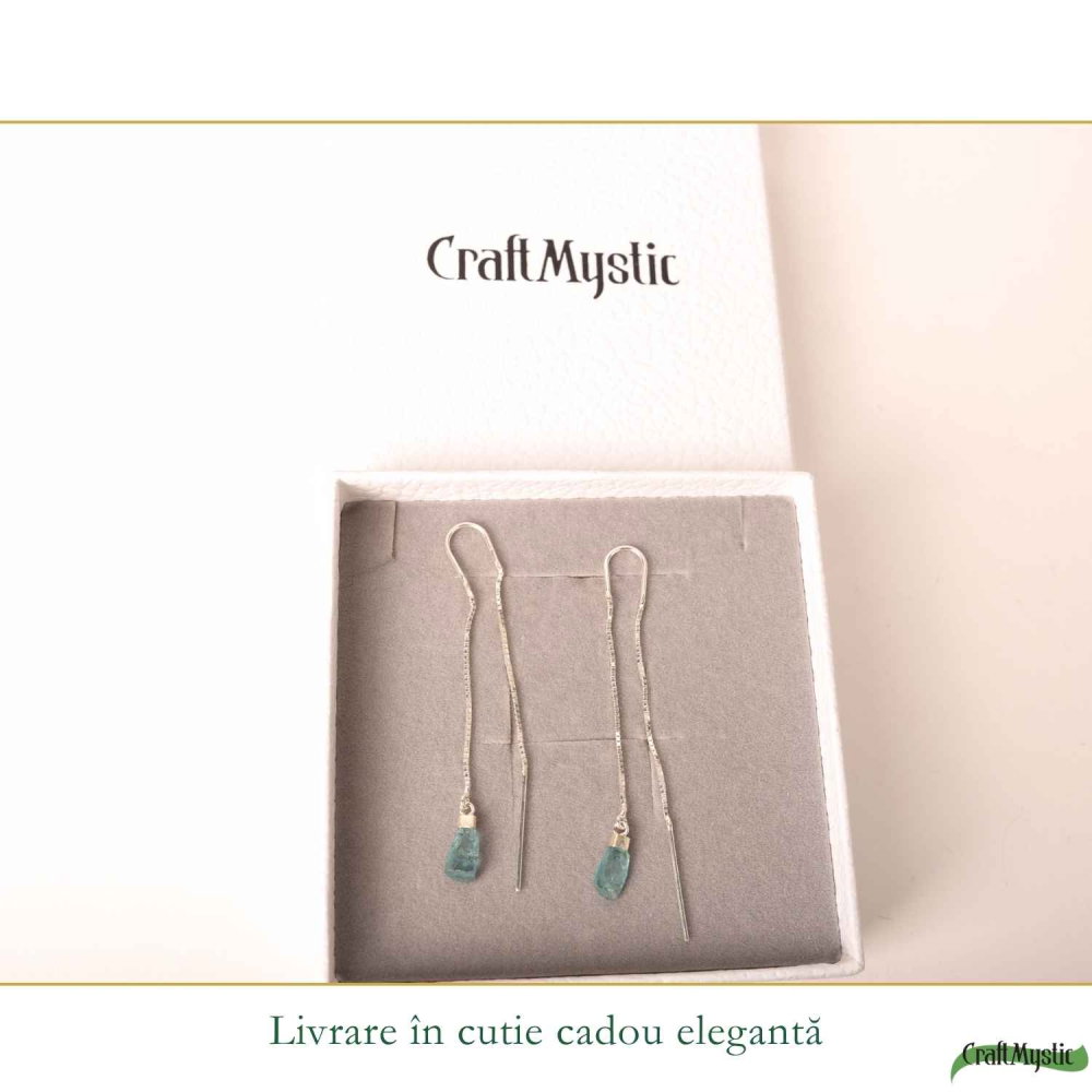Cercei Lungi Argint 925 cu Apatit Brut Natural – Claritate si Energie Feminina [6]