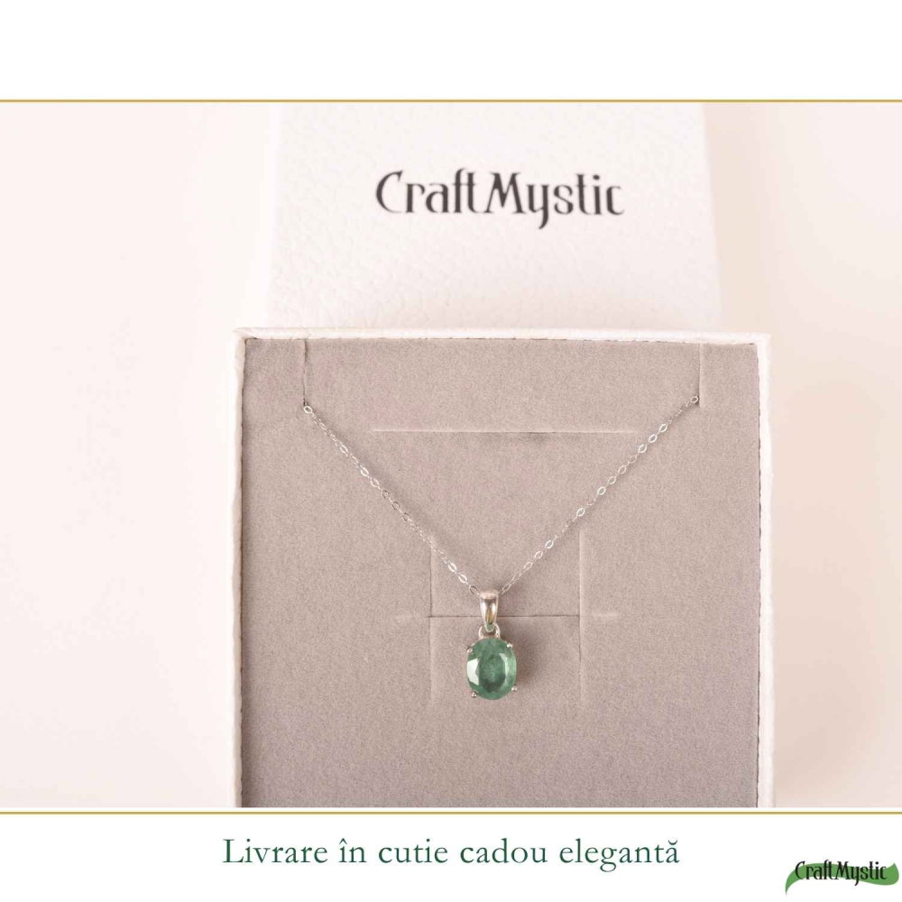 Colier Argint 925 cu Kianit Verde Fatetat – Echilibru si Claritate Interioara [6]