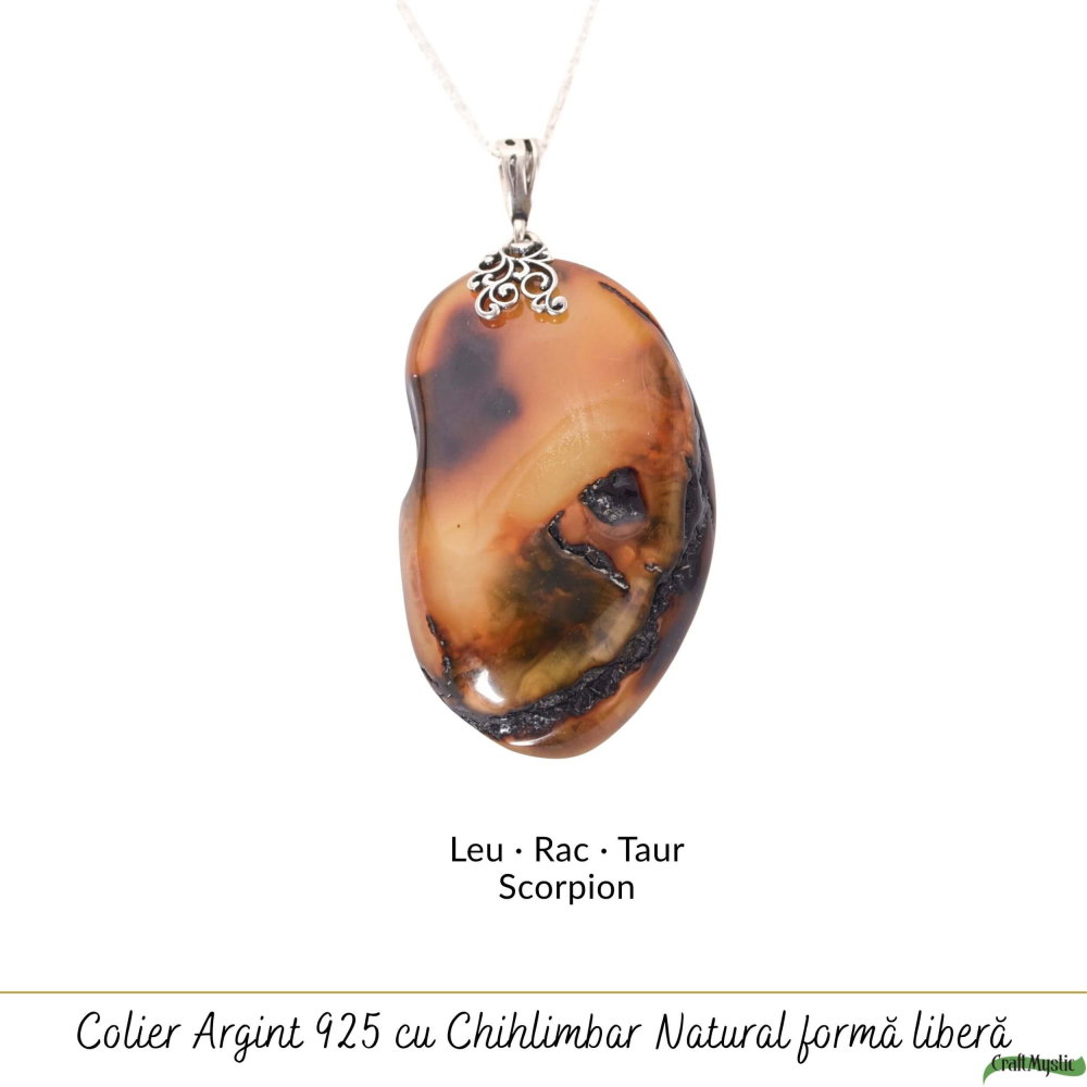 Colier argint 925 cu pandantiv oval si chihlimbar natural – Energie solara si eleganta [5]