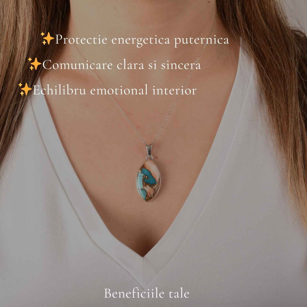Colier argint 925 cu Turcoaz Arizona delicat – Protectie si echilibru [3]