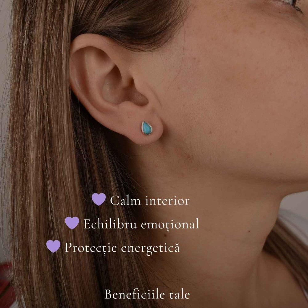 Cercei argint 925 cu turcoaz in forma de lacrima – protectie si echilibru [3]