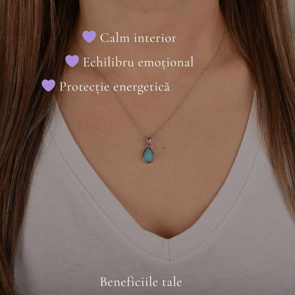 Colier argint 925 cu Turcoaz lacrima – calm si echilibru emotional [3]