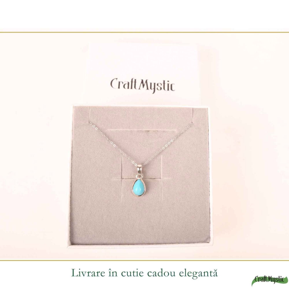 Colier argint 925 cu Turcoaz lacrima – calm si echilibru emotional [6]