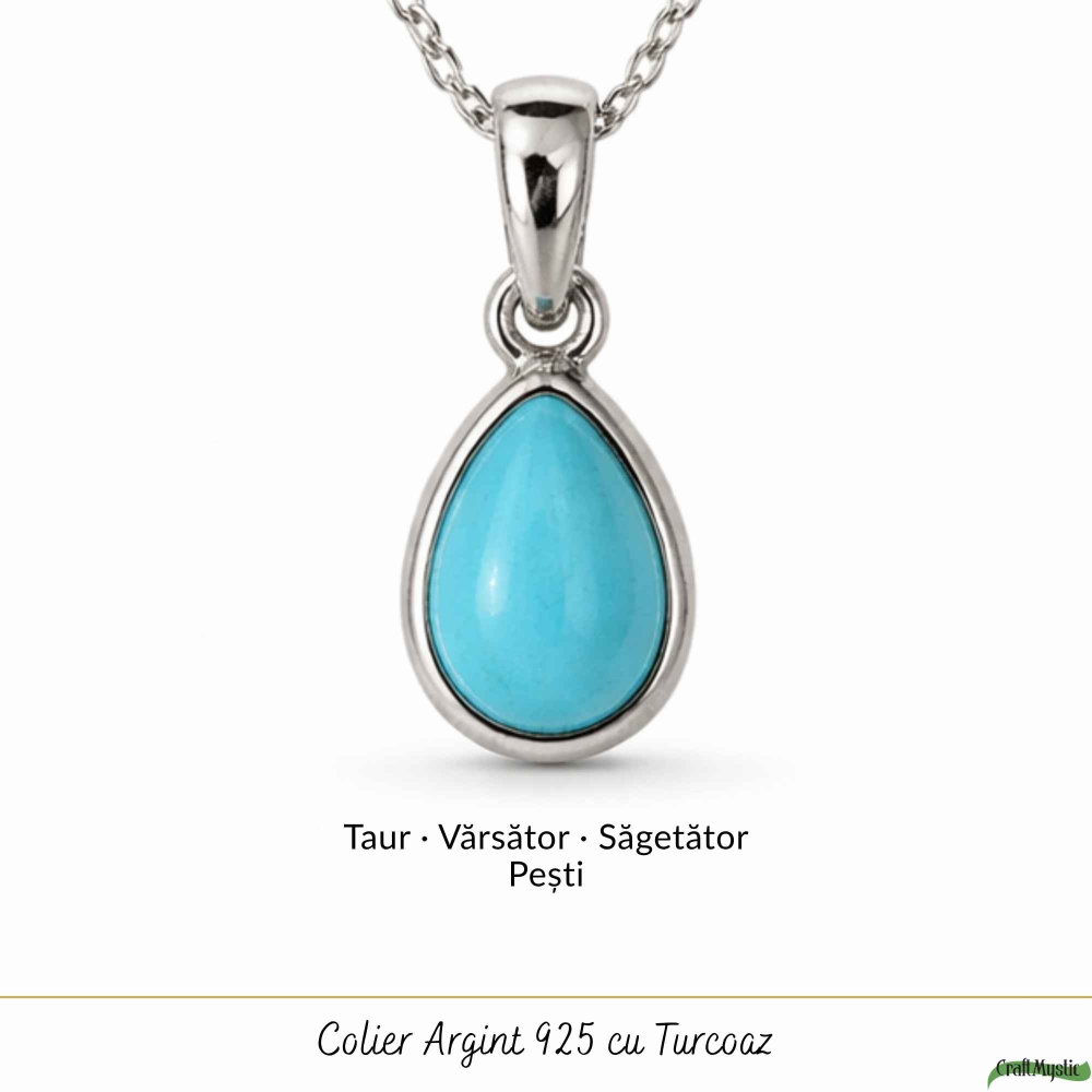 Colier argint 925 cu Turcoaz lacrima – calm si echilibru emotional [5]