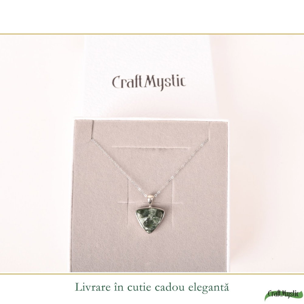 Colier Argint 925 cu Serafinit Triunghi – Echilibru Spiritual si Protectie [5]