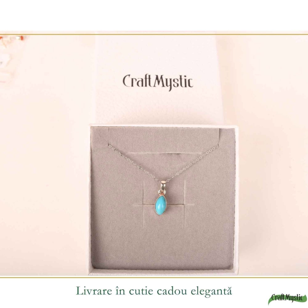Colier argint 925 cu Turcoaz delicat – calm si echilibru feminin [6]