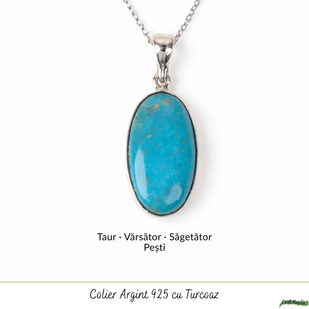 Colier argint 925 cu Turcoaz oval – Protectie si echilibru interior [5]
