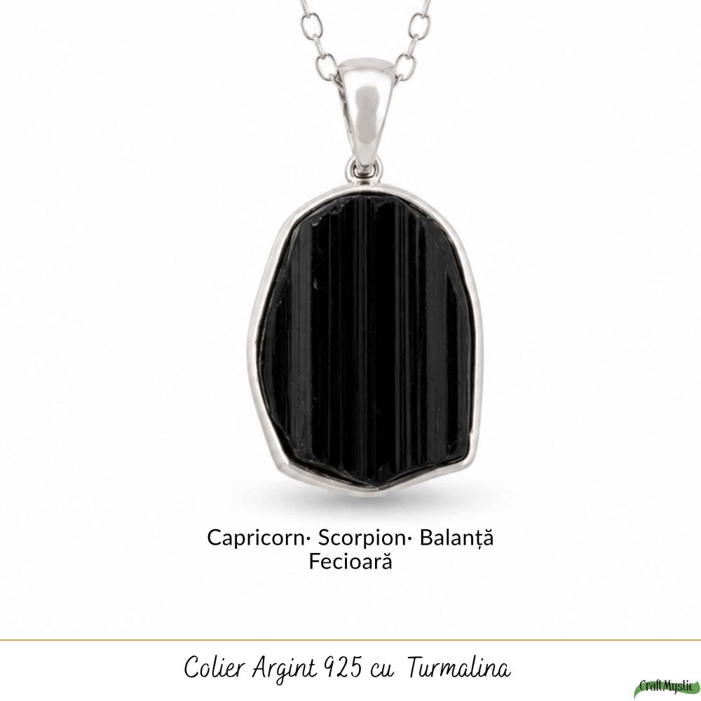 Colier Argint 925 cu Turmalina Naturala Neuniforma – Protectie si Energie Pozitiva [5]