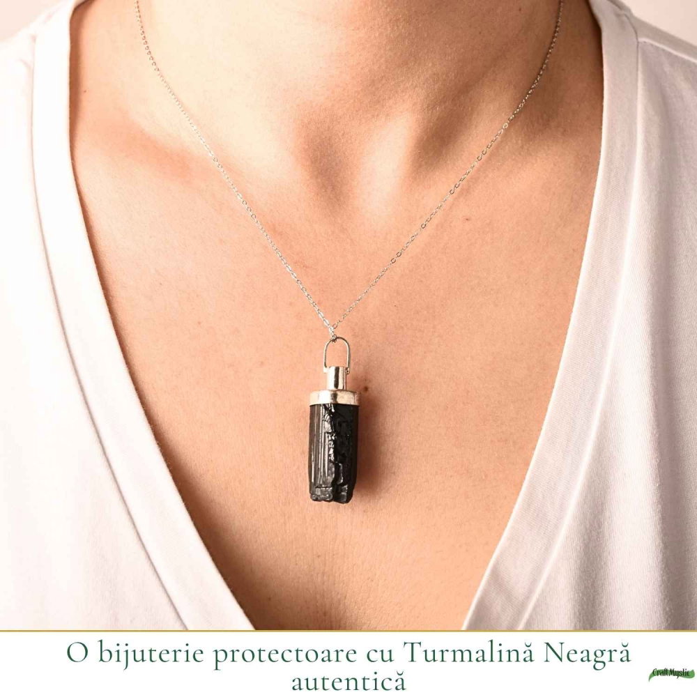 Colier Argint 925 cu Turmalina Naturala – Protectie si Echilibru Energetic [2]